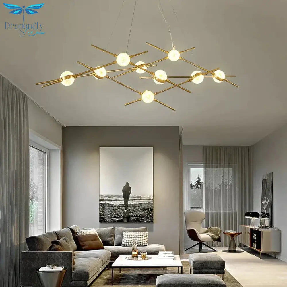 Gold Simple Led Pendant Light Living Room White Neutral Cool Hanging Lamp Modern Kitchen Fixture