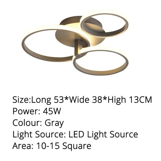 Grey Color Round Led Pendant Lights For Bedroom Home Modern Lamp Fixtures Lustre Plafonnier