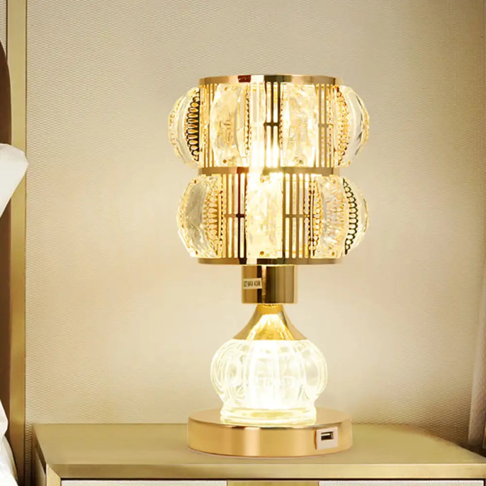 Hailey - Mid - Century Table Lamp Gold / C