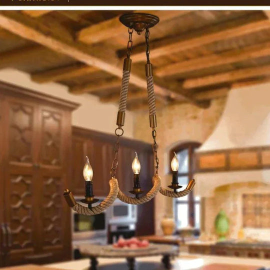 Handmade Vintage Pendant Lights Loft Rope Pendants Lamps Industrial Retro Edison Lamp Lustres De