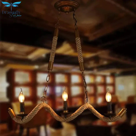 Handmade Vintage Pendant Lights Loft Rope Pendants Lamps Industrial Retro Edison Lamp Lustres De