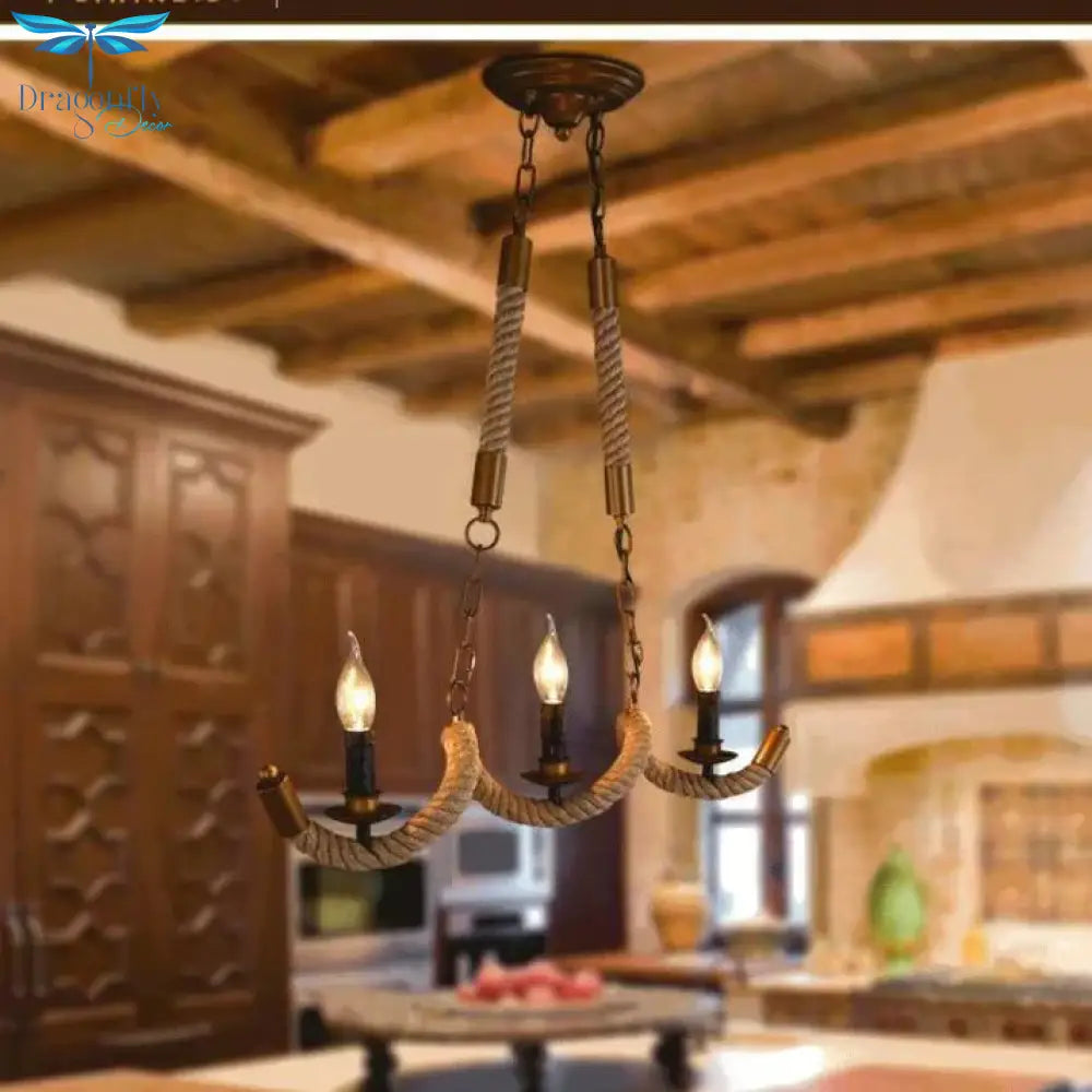 Handmade Vintage Pendant Lights Loft Rope Pendants Lamps Industrial Retro Edison Lamp Lustres De