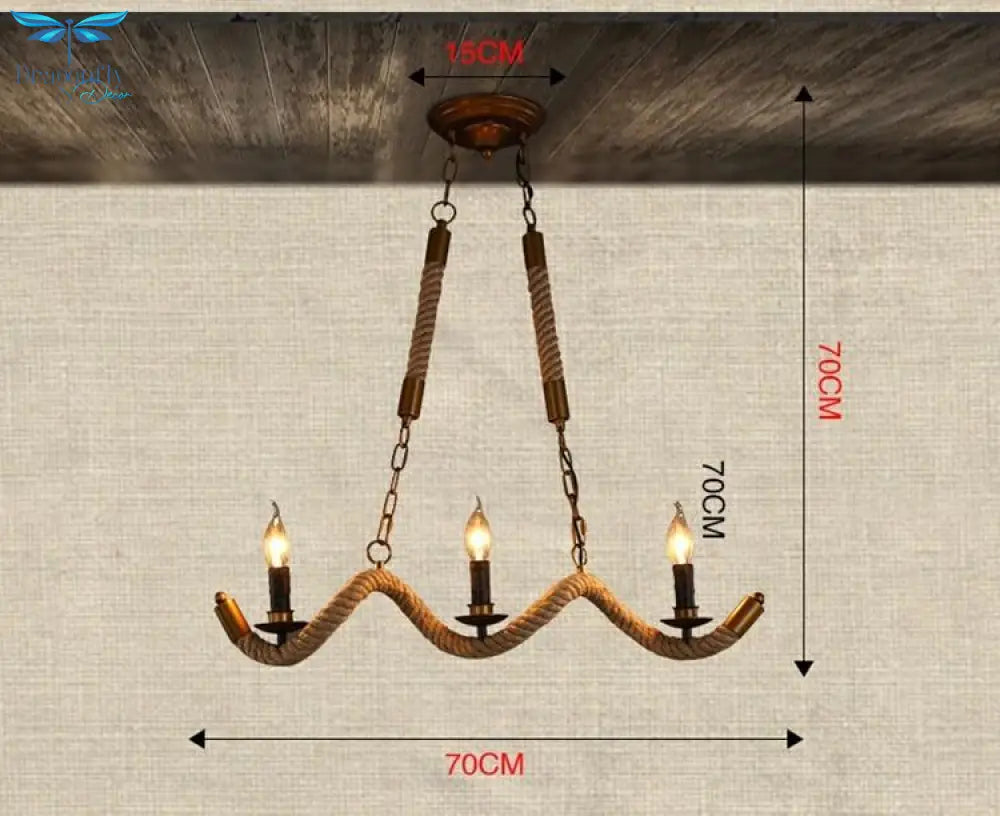 Handmade Vintage Pendant Lights Loft Rope Pendants Lamps Industrial Retro Edison Lamp Lustres De