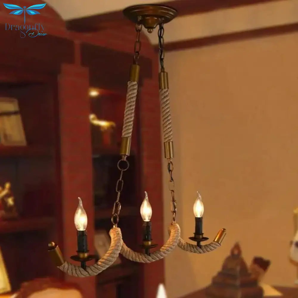 Handmade Vintage Pendant Lights Loft Rope Pendants Lamps Industrial Retro Edison Lamp Lustres De