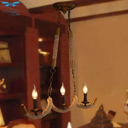 Handmade Vintage Pendant Lights Loft Rope Pendants Lamps Industrial Retro Edison Lamp Lustres De