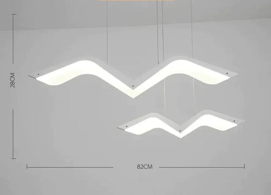 Hanging Deco Diy Modern Led Pendant Lights For Dining Room Kitchen 2 Heads L820Mm / Cool White No Rc
