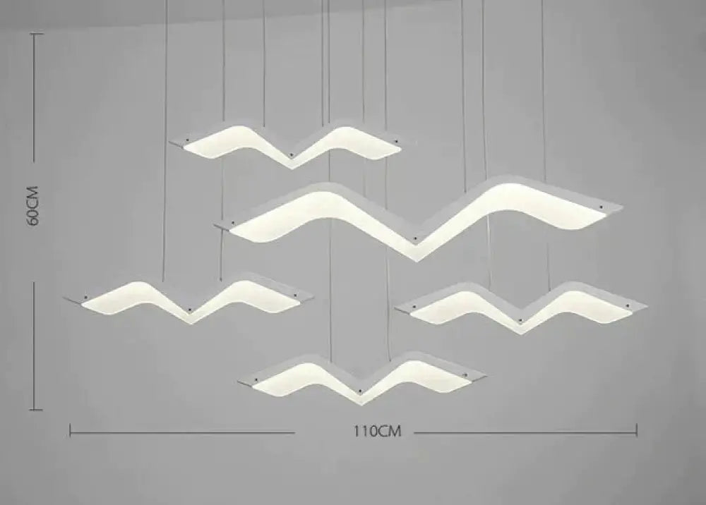 Hanging Deco Diy Modern Led Pendant Lights For Dining Room Kitchen 5 Heads L1100Mm / Cool White No
