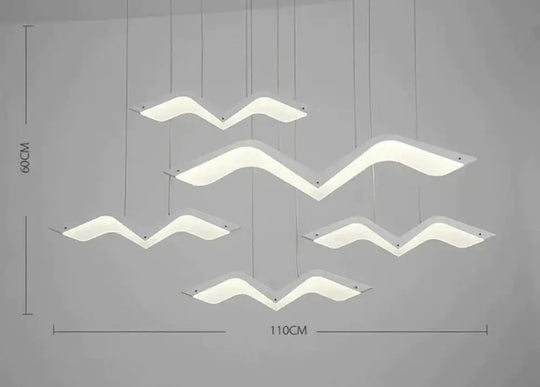 Hanging Deco Diy Modern Led Pendant Lights For Dining Room Kitchen 5 Heads L1100Mm / Cool White No
