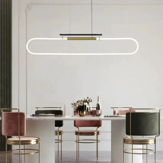 Hanging Strip Nordic Minimalist Modern Line Restaurant Word Lamp L130*H25Cm Pendant