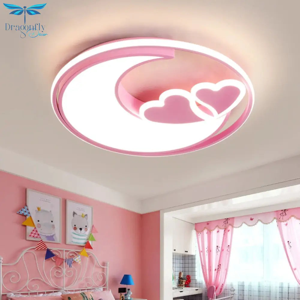 Heart Shape Ceiling Lights For Girls Room Kids Bedroom Light Baby Girl Lamp Child Princess