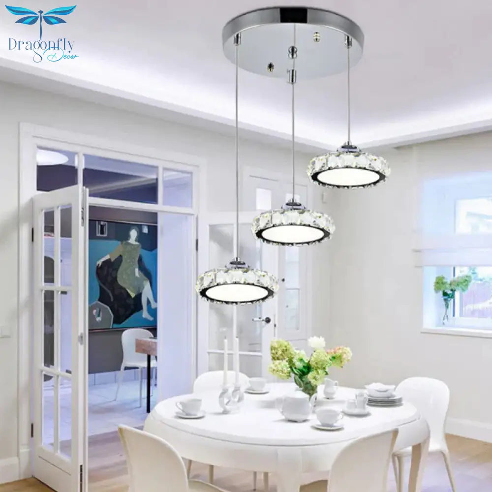 Home Dining Chandelier Single - Headed Three - Headed Round Rectangular Disc Crystal Small Pendant