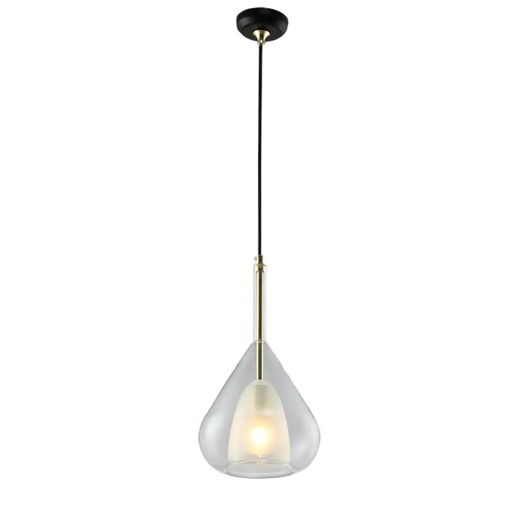 Indoor Glass Chandelier Crystal Lamp Single Head Iron Golden / No Light Source Pendant