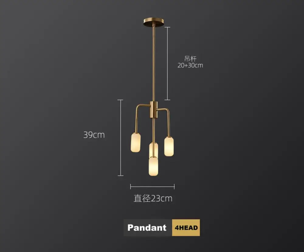 Industrial Elegance Copper Chandelier For Modern Living Spaces Pandant 4Head / 5W G9 Led Bulb Warm