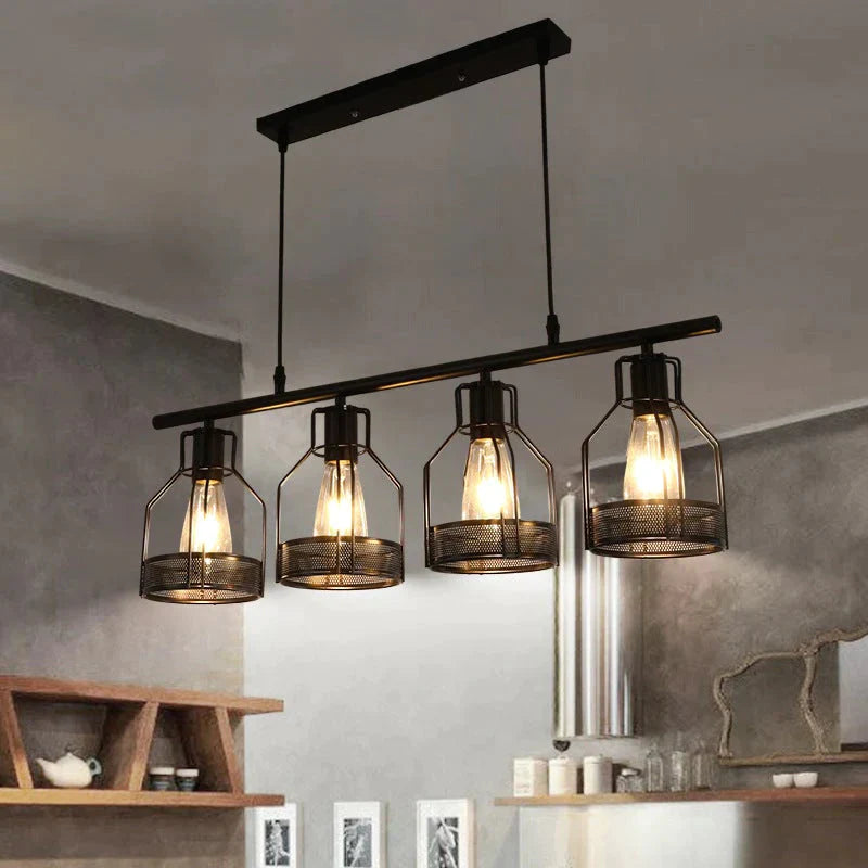 Industrial Style Creative Living Room Dining Bar Table Chandelier American Retro Iron Lamp Multi