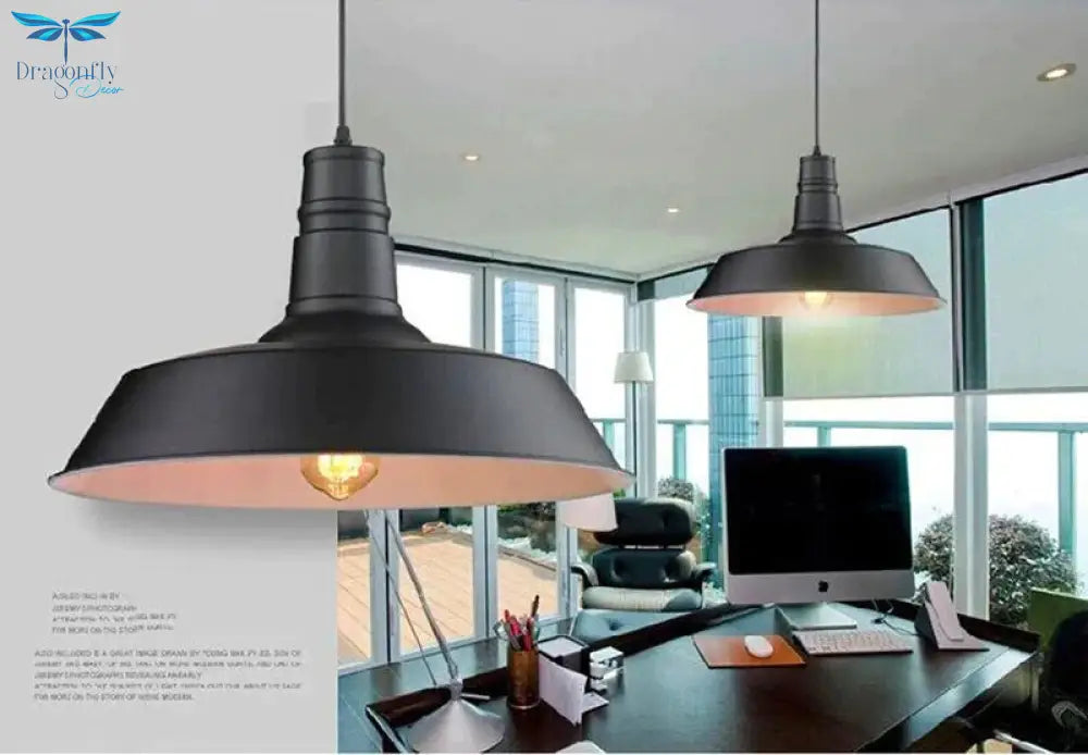 Industrial Vintage Pendant Loft Lampshade Ceiling Light Chandelier Lamp Fixtures E27