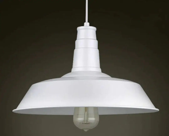 Iron Cord Pendant Lamp E27/E26 Hanging For Dinning Room Loft Retro Light Fixture Light White Dia