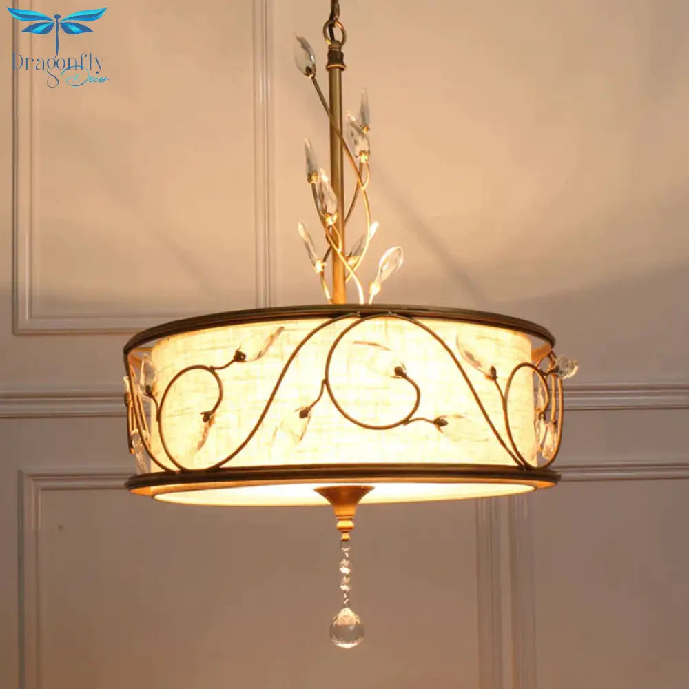 Iron Gold Ceiling Chandelier 16’/19.5’ Dia 3 - Light Round Antique Suspension Pendant With