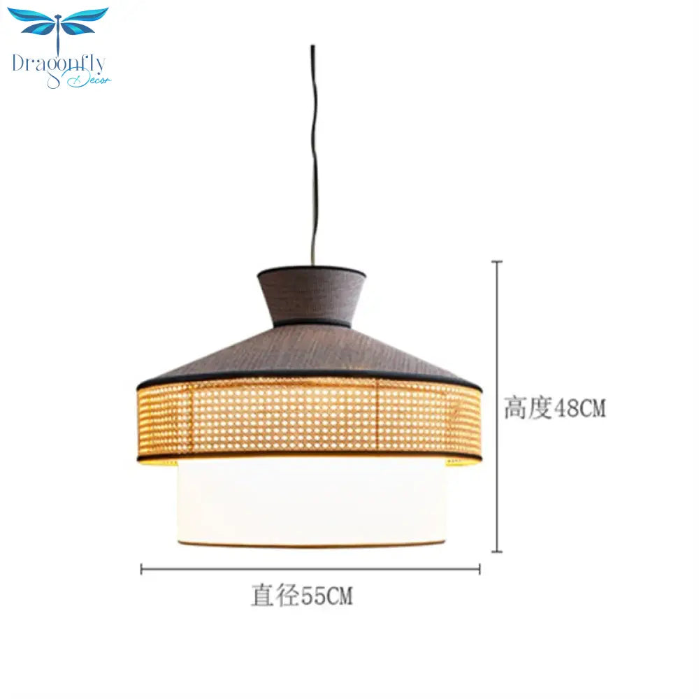 Japanese Simple Art Fabric Pendant Lights Led E27 Restaurant Modern Suspension Luminaire Living