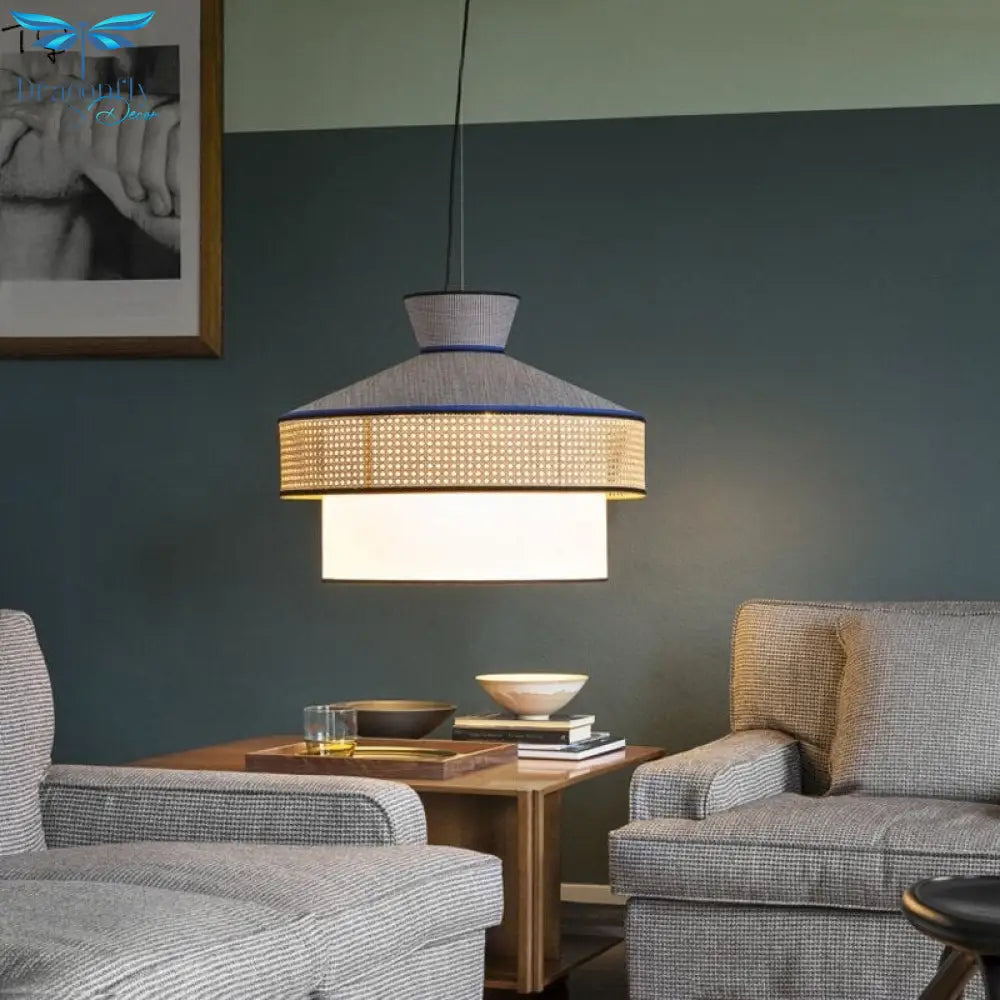 Japanese Simple Art Fabric Pendant Lights Led E27 Restaurant Modern Suspension Luminaire Living