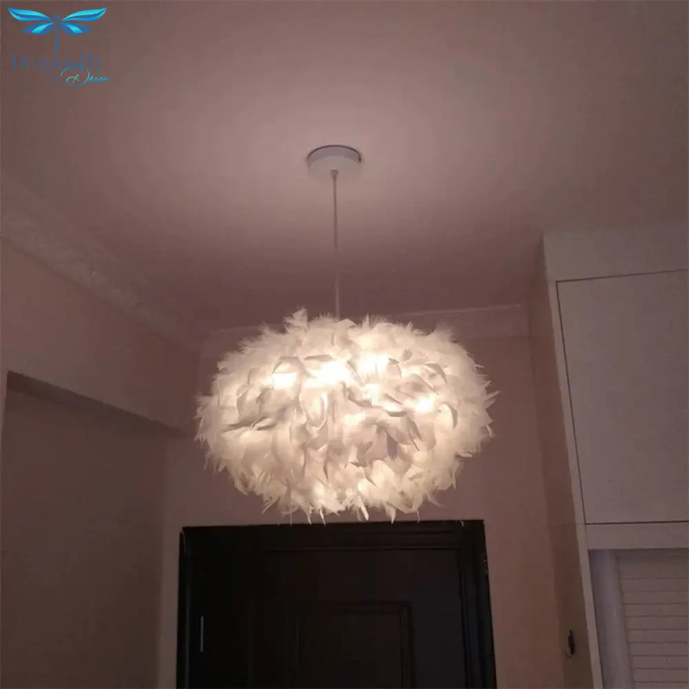 Lamp Living Room Simple Modern Bedroom Feather Pendant Creative Nordic Postmodern Partial Ball