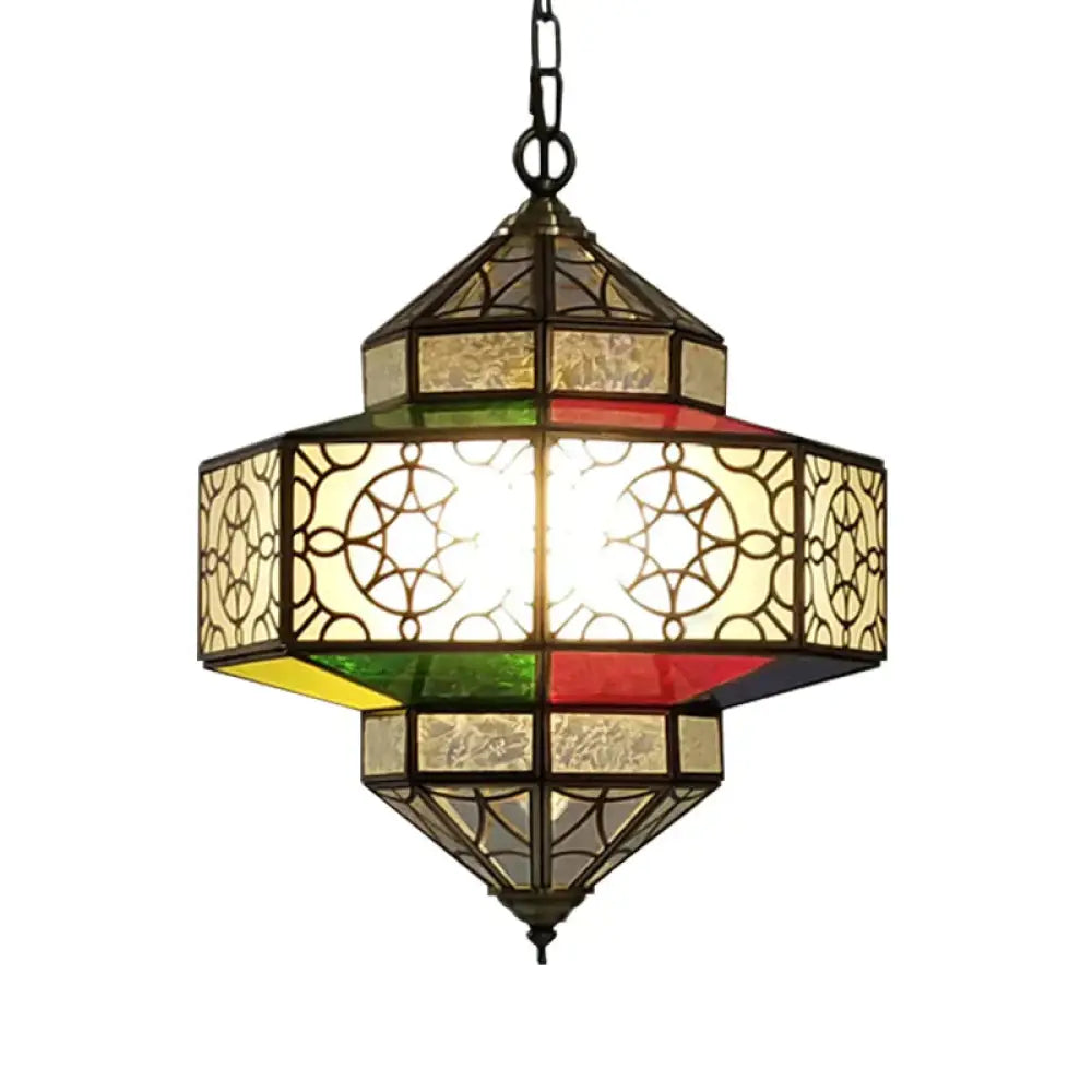 Lantern Restaurant Hanging Chandelier Arab Metal 3 Heads Brass Suspended Pendant Light