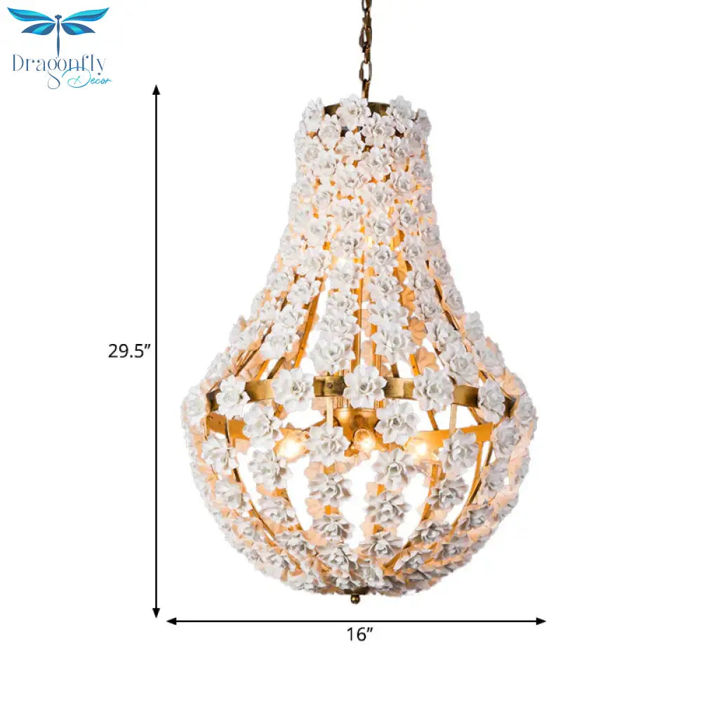 Laser - Cut Chandelier Lamp Nordic Metal 9 Heads 16’/19.5’ Wide Silver/Gold Pendant Lighting