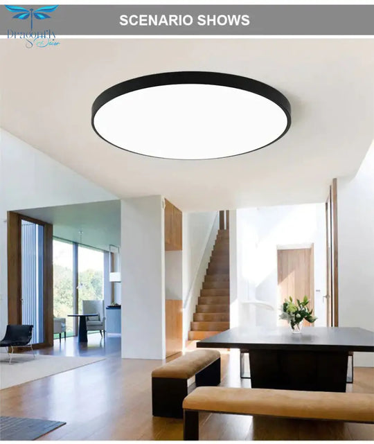 Lauren - Led Ceiling Light Acryl Alloy Modern Lamp Living Room Lighting Round & Square 3Cm Super