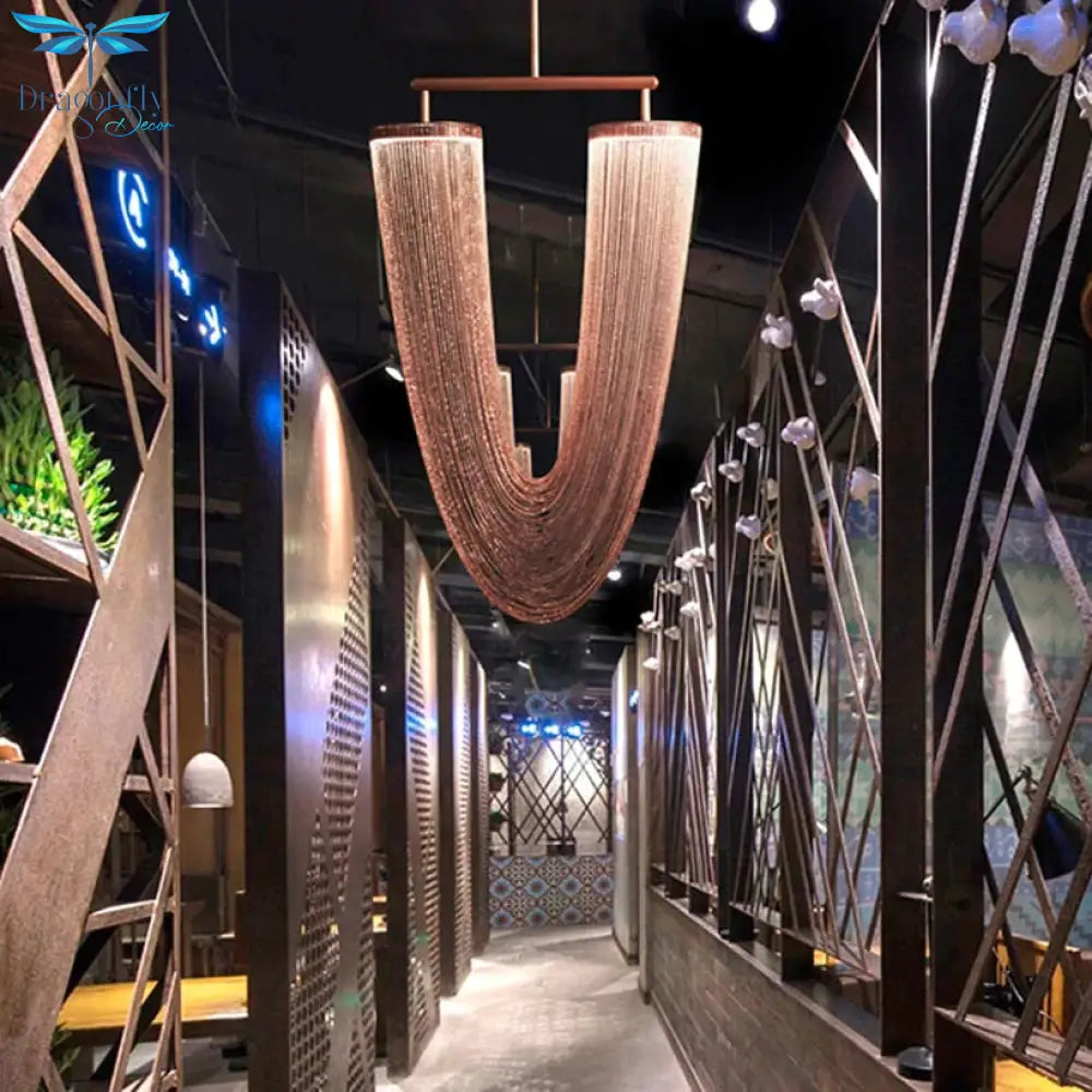 Leah - Led Retro American Iron Chain Pendant Lamp Pendant Light