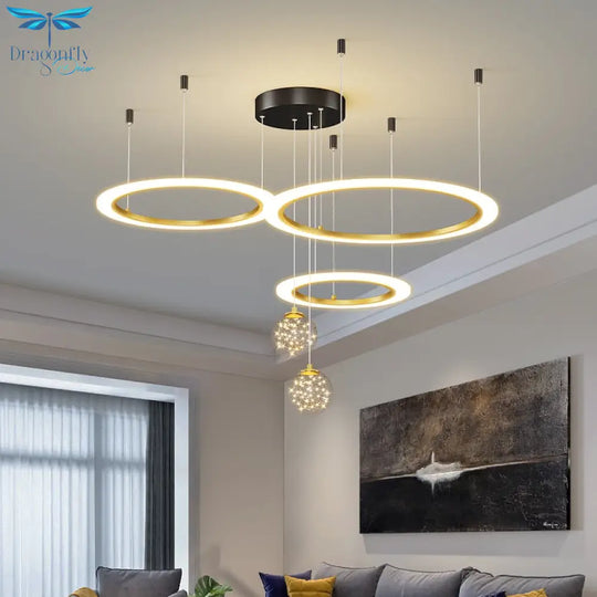 Led Acrylic Chandeliers Indoor Lighting Lamp For Living Room Bedroom Lamps Include Star Decoration