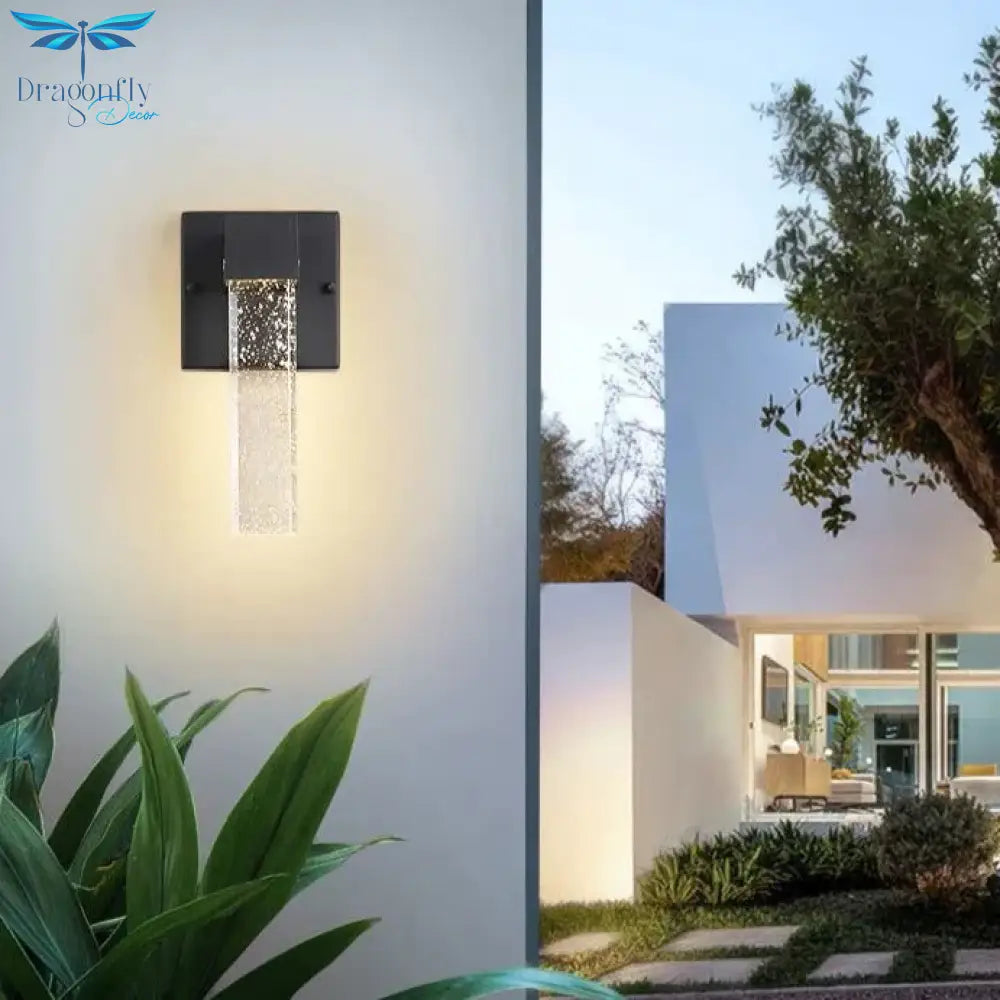 Led Aluminum Outdoor Wall Lighting Crystal Ip65 Waterproof Street Lamp For Balcony Garden 96V 220V