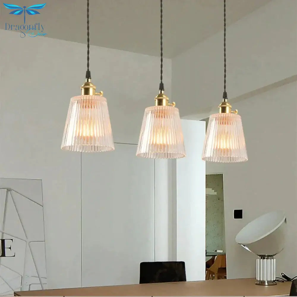 Led Brass Glass Pendant Lights E27 125Mm Hanging Lamps Minimalist Personality Restaurant Bar