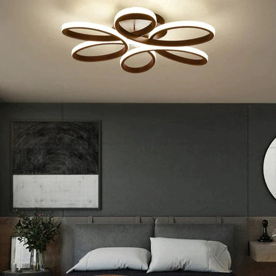 Led Ceiling Lamp Flower - Shaped Living Room Simple Study Hotel Light In The Bedroom