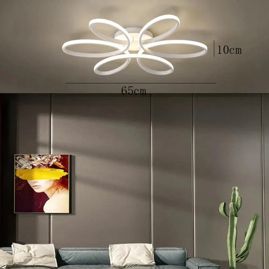 Led Ceiling Lamp Flower - Shaped Living Room Simple Study Hotel Light In The Bedroom White /
