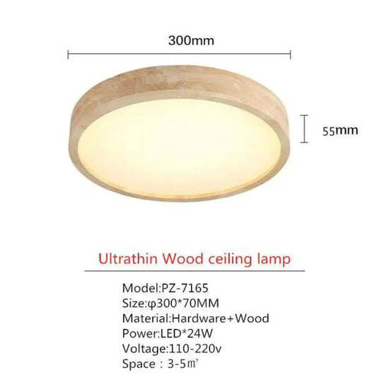 Led Ceiling Light Modern Lamp Panel Living Room Round Lighting Fixture Remote Control Diameter 30Cm