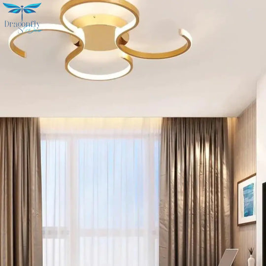 Led Ceiling Lights Gold Body Modern Living Room For Bedroom Support Remote Control Led Lamps