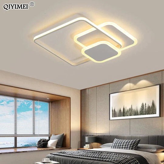 Led Ceiling Lights Living Room Bedroom Round Square Design Lighting Fixtures Dimmable Modern Dome