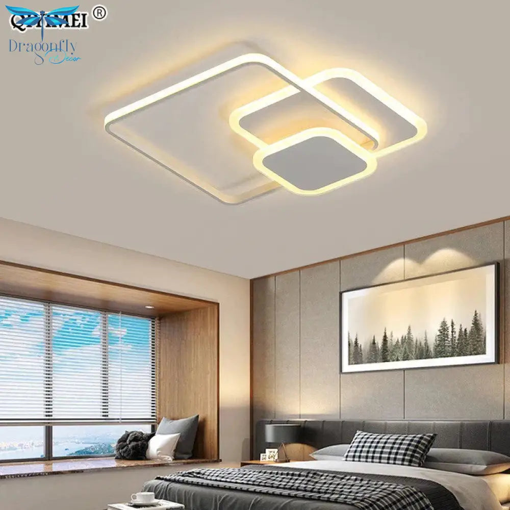 Led Ceiling Lights Living Room Bedroom Round Square Design Lighting Fixtures Dimmable Modern Dome