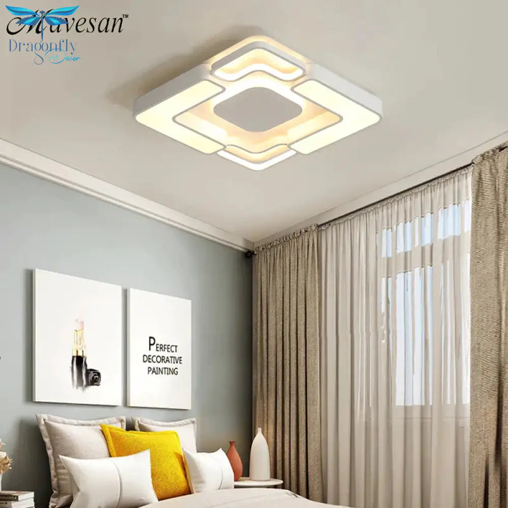 Led Ceiling Lights White/Grey Body Modern Living Room For Bedroom Support Remote Control Led Lamps