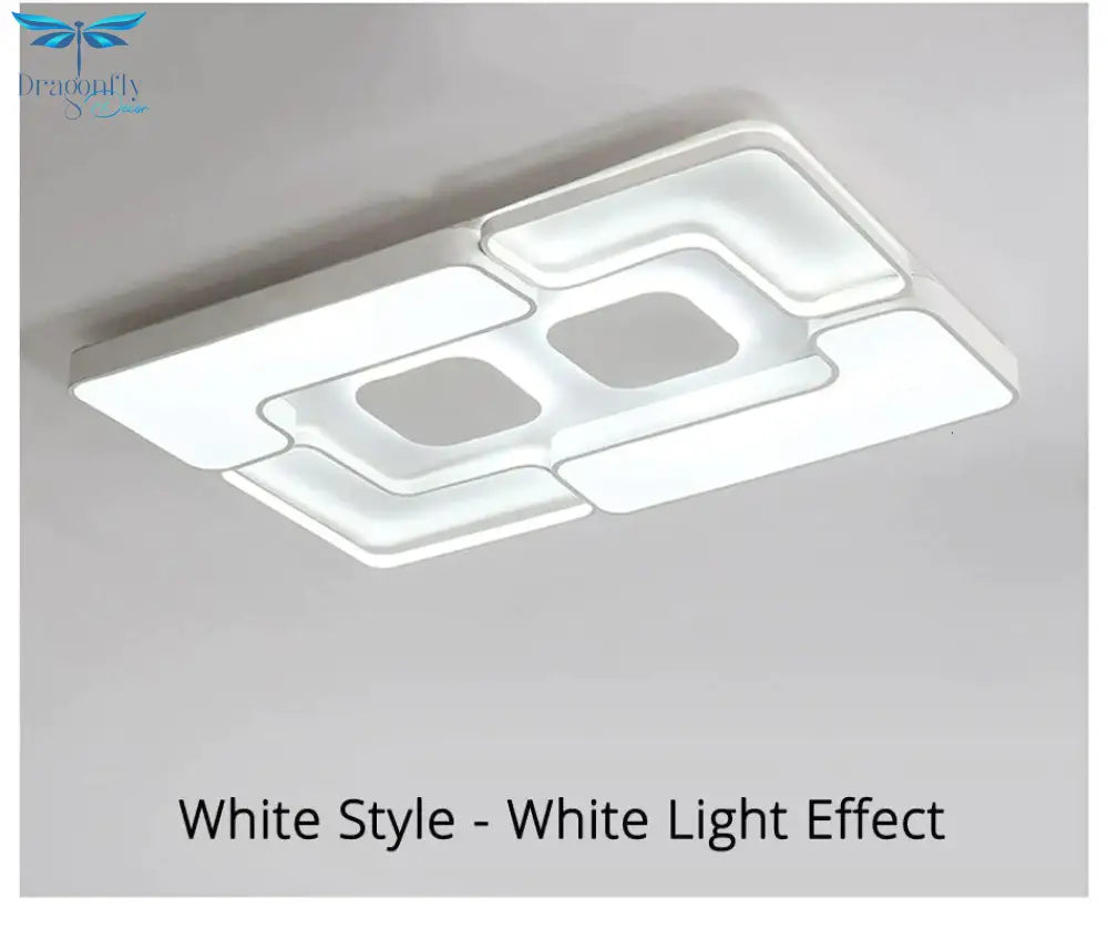Led Ceiling Lights White/Grey Body Modern Living Room For Bedroom Support Remote Control Led Lamps