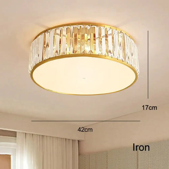 Led Ceiling Lights With K9 Crystal Modern Round Lamp Hardware Bedroom Luminaire Black Dining