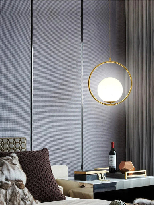 Led Creative Art Glass Ball Pendant Lights Modern Hanging Lamp E27 Black Gold Restaurant Bedroom