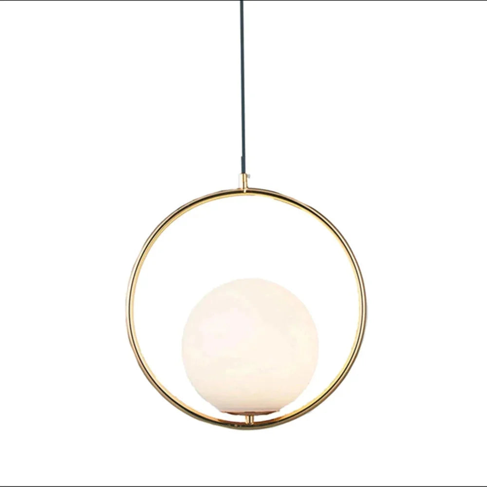 Led Creative Art Glass Ball Pendant Lights Modern Hanging Lamp E27 Black Gold Restaurant Bedroom