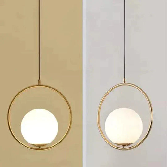 Led Creative Art Glass Ball Pendant Lights Modern Hanging Lamp E27 Black Gold Restaurant Bedroom