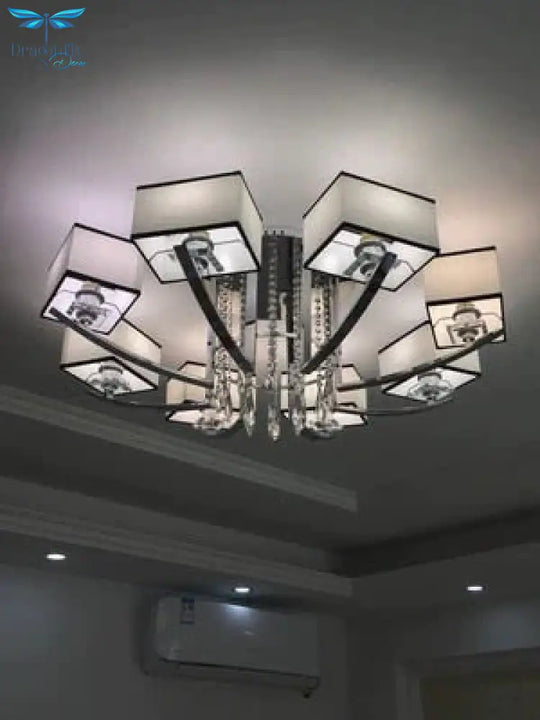 Led E27 Modern Iron Crystal Fabric Led Lamp.led Light.ceiling Lights.led Ceiling Lamp For Foyer