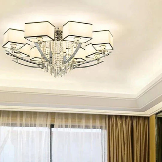 Led E27 Modern Iron Crystal Fabric Led Lamp.led Light.ceiling Lights.led Ceiling Lamp For Foyer