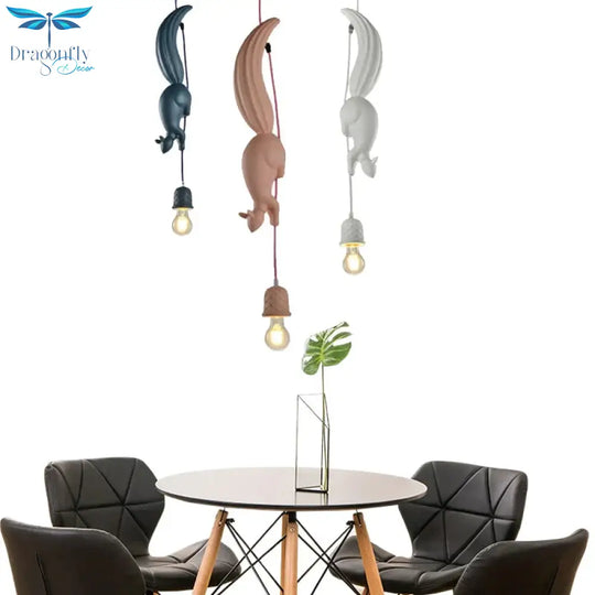 Led Hanglamp Squirrel Shape Nordic Creative Hanging Pendant Light Lamp For Dining Room Living Kids