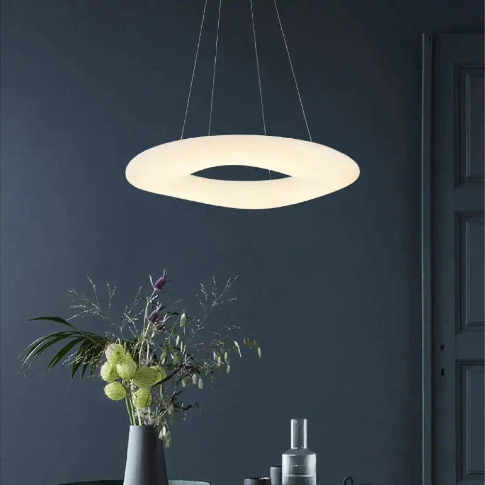 Led Living Room Chandelier Creative Ring Light Luxury Dia 46Cm / White Light Pendant