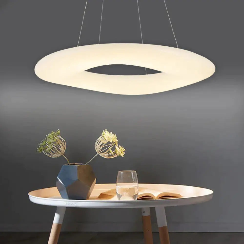Led Living Room Chandelier Creative Ring Light Luxury Dia 60Cm / White Light Pendant