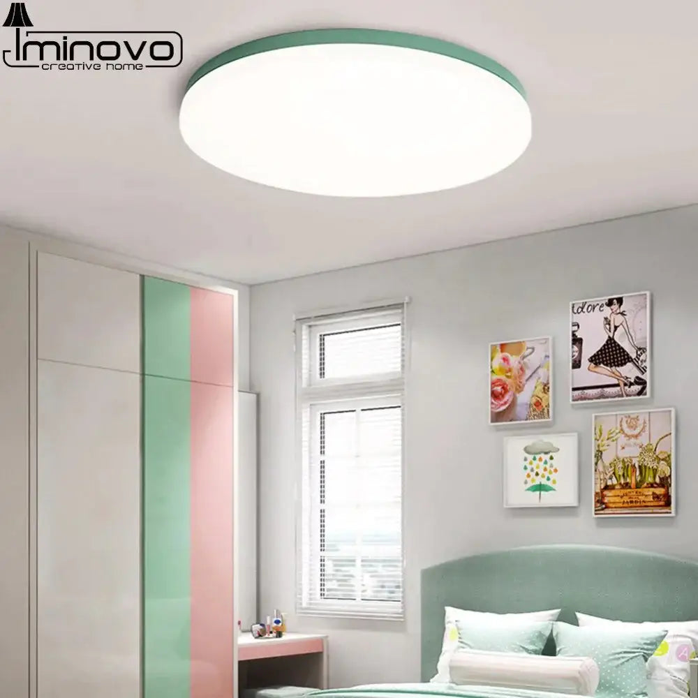 Led Macaron Ceiling Light Lamp Modern Panel Fixture Bedroom Children Remote Living Room Hall