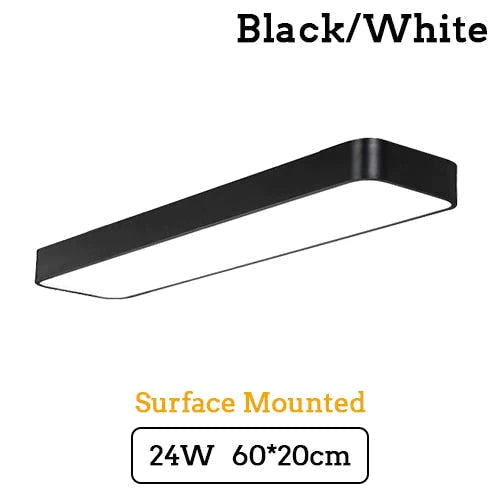 Led Modern Ceiling Light Lam Surface Mount Flush Panel Rectangle Lighting White Body / 60X20Cm 24W